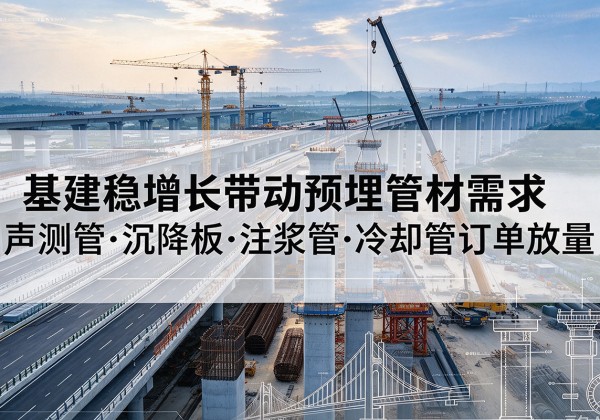 洛川基建稳增长带动预埋监测管材需求，声测管、沉降板、注浆管订单持续放量
